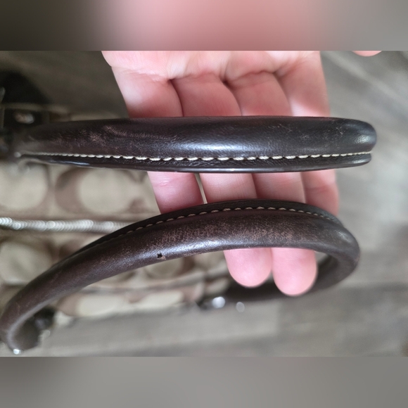 Vintage 2000s COACH Duffle Bag Luggage Qeekender Jacquard Canvas Brown Preppy - Picture 8 of 16